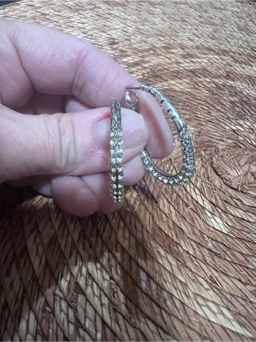 Brighton Crystal-Embellished Silver Hoop Earrings - Women's Jewelry - Picture 4 of 4